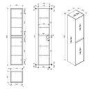 1600mm HEIGHT PLYWOOD TALL CABINET BLACK & LIGHT OAK - NZHomeware