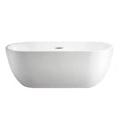 1700x750x580mm Oval Bathtub Freestanding Acrylic Apron White Bath Tub - NZHomeware
