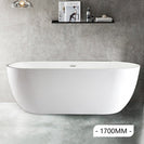 1700x750x580mm Oval Bathtub Freestanding Acrylic Apron White Bath Tub - NZHomeware