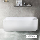 1700x750x610mm Corner Bathtub Left Corner Back to Wall Acrylic White Bath Tub - NZHomeware