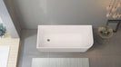 1700x750x610mm Corner Bathtub Left Corner Back to Wall Acrylic White Bath Tub - NZHomeware