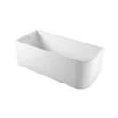 1700x750x610mm Corner Bathtub Left Corner Back to Wall Acrylic White Bath Tub - NZHomeware