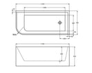 1700x750x610mm Corner Bathtub Right Corner Back to Wall Acrylic White Bath Tub - NZHomeware