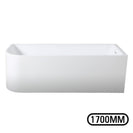1700x750x610mm Corner Bathtub Right Corner Back to Wall Acrylic White Bath Tub - NZHomeware