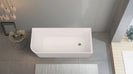 1700x750x610mm Corner Bathtub Right Corner Back to Wall Acrylic White Bath Tub - NZHomeware