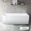 1700x750x610mm Corner Bathtub Right Corner Back to Wall Acrylic White Bath Tub - NZHomeware
