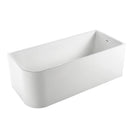 1700x750x610mm Corner Bathtub Right Corner Back to Wall Acrylic White Bath Tub - NZHomeware