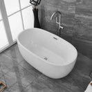 1700x780x610mm Oval Bathtub Freestanding Acrylic Apron White Bath Tub - NZHomeware