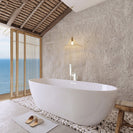 1700x780x610mm Oval Bathtub Freestanding Acrylic Apron White Bath Tub - NZHomeware