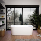 1700x800x580mm Back To Wall Freestanding Acrylic White Bath Tub - NZHomeware