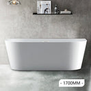 1700x800x580mm Back To Wall Freestanding Acrylic White Bath Tub - NZHomeware