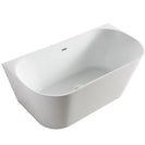 1700x800x580mm Back To Wall Freestanding Acrylic White Bath Tub - NZHomeware