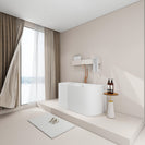 1700x800x580mm Back To Wall Freestanding Acrylic White Bath Tub - NZHomeware