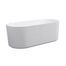 1700x800x580mm Flutted V - Groove Bathtub Freestanding Acrylic Apron Gloss White Bath Tub - NZHomeware