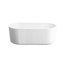 1700x800x580mm Flutted V - Groove Bathtub Freestanding Acrylic Apron Gloss White Bath Tub - NZHomeware