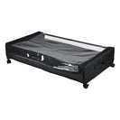 2 PCS Under Bed Storage Containers with Wheels with Clear Lids Rolling Trolley Box Organizer for Shoes Clothes Blankets Black - NZHomeware