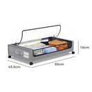 2 PCS Under Bed Storage Containers with Wheels with Clear Lids Rolling Trolley Box Organizer for Shoes Clothes Blankets Grey - NZHomeware