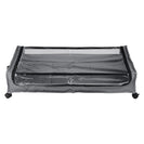 2 PCS Under Bed Storage Containers with Wheels with Clear Lids Rolling Trolley Box Organizer for Shoes Clothes Blankets Grey - NZHomeware