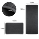 2 Pieces Kitchen Runner Carpet Set Non Slip Floor Mat Machine Washable Fabric Door Rug Laundry Room Hallway Bathroom Bedroom Entryway 70/120*45*0.7cm Dark Grey - NZHomeware