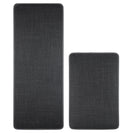 2 Pieces Kitchen Runner Carpet Set Non Slip Floor Mat Machine Washable Fabric Door Rug Laundry Room Hallway Bathroom Bedroom Entryway 70/120*45*0.7cm Dark Grey - NZHomeware