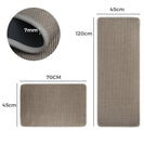 2 Pieces Kitchen Runner Carpet Set Non Slip Floor Mat Machine Washable Khaki Fiber Fabric Door Rug Laundry Room Hallway Bathroom Bedroom Entryway 70/120*45*0.7cm - NZHomeware
