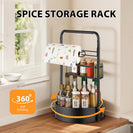 2 - Tier Adjustable Lazy Susan Spice Rack | 360° Rotating Countertop Organizer with Towel Holder NZ - NZHomeware