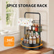 2 - Tier Adjustable Lazy Susan Spice Rack | 360° Rotating Countertop Organizer with Towel Holder NZ - NZHomeware