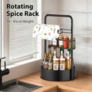 2 - Tier Adjustable Lazy Susan Spice Rack | 360° Rotating Countertop Organizer with Towel Holder NZ - NZHomeware