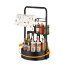2 - Tier Adjustable Lazy Susan Spice Rack | 360° Rotating Countertop Organizer with Towel Holder NZ - NZHomeware