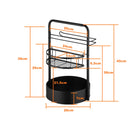 2 - Tier Adjustable Lazy Susan Spice Rack | 360° Rotating Countertop Organizer with Towel Holder NZ - NZHomeware