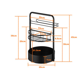 2 - Tier Adjustable Lazy Susan Spice Rack | 360° Rotating Countertop Organizer with Towel Holder NZ - NZHomeware