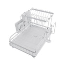 2 Tier Foldable Dish Drying Rack Kitchen Plate Bowl Cup Organizer Cutlery Storage White - NZHomeware
