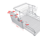 2 Tier Foldable Dish Drying Rack Kitchen Plate Bowl Cup Organizer Cutlery Storage White - NZHomeware