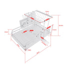 2 Tier Foldable Dish Drying Rack Kitchen Plate Bowl Cup Organizer Cutlery Storage White - NZHomeware