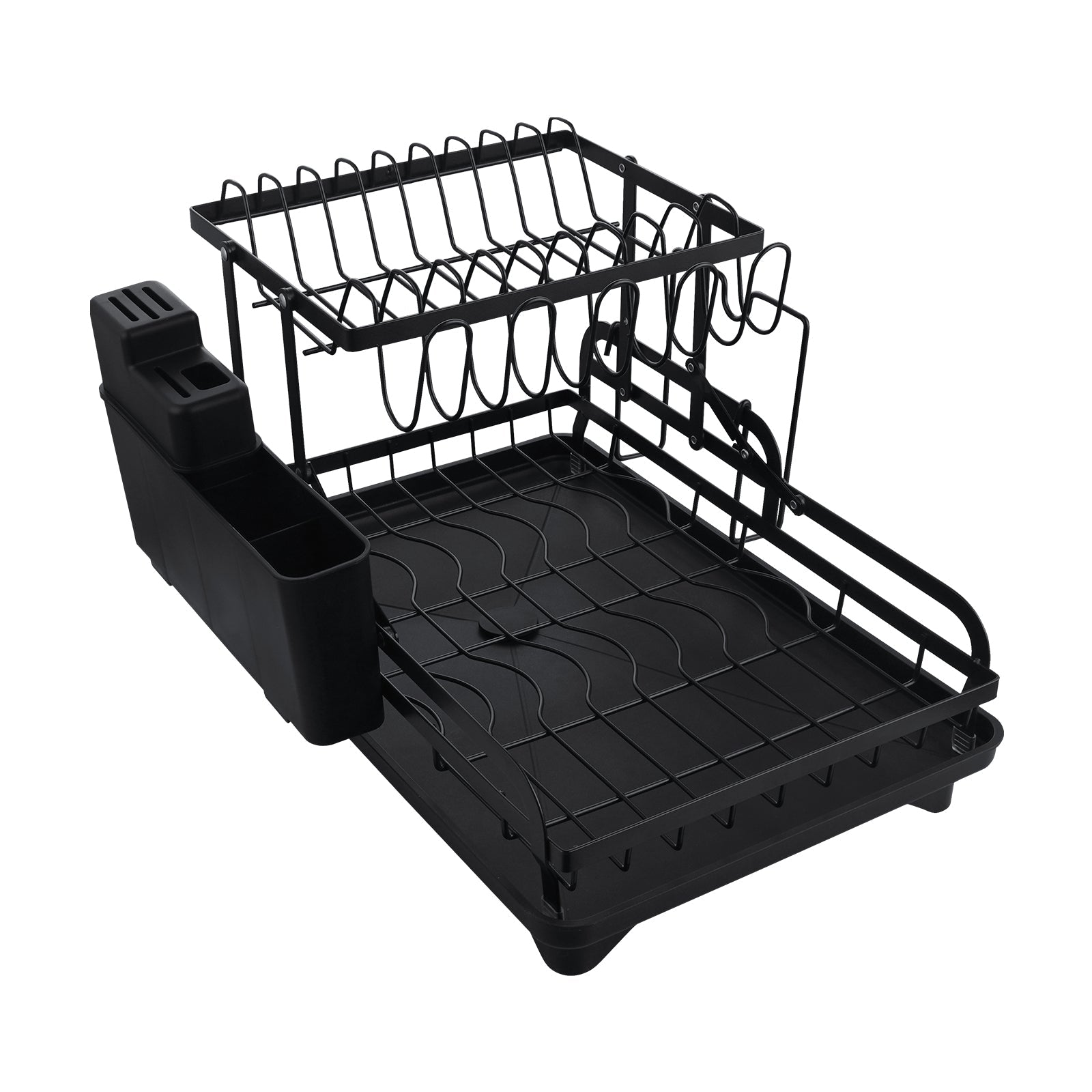 2-Tier Foldable Kitchen Organiser Dish & Bowl Drying Rack – NZHomeware