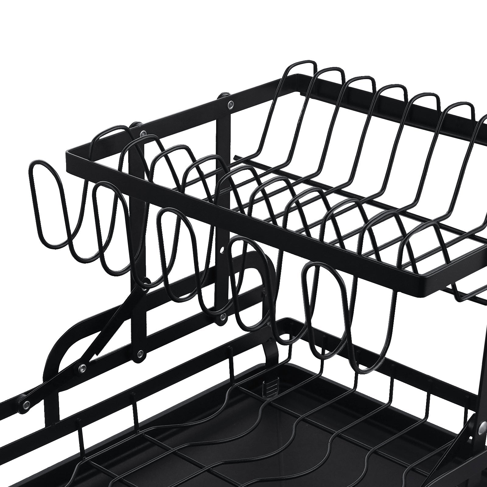 2-Tier Foldable Kitchen Organiser Dish & Bowl Drying Rack – NZHomeware