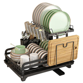2 - Tier Foldable Kitchen Organiser Dish & Bowl Drying Rack - NZHomeware