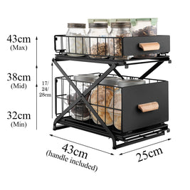 2 Tier Kitchen Dish Drying Drainer Storage Rack Wire Basket Holder Organiser - NZHomeware