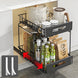 2 - Tier Under - Sink Pull - Out Organizer | No - Drill Sliding Storage Basket Black NZ - NZHomeware