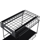 2 - Tier Under - Sink Pull - Out Organizer | No - Drill Sliding Storage Basket Black NZ - NZHomeware