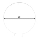 200CM White Round Balloon Backdrop Party Arch Stand Metal Circle Heavy Duty Wedding Arch Frame for Ceremony Birthday Party Anniversary Bridal Graduation Decoration - NZHomeware