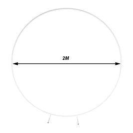 200CM White Round Balloon Backdrop Party Arch Stand Metal Circle Heavy Duty Wedding Arch Frame for Ceremony Birthday Party Anniversary Bridal Graduation Decoration - NZHomeware