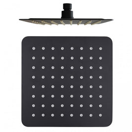200mm 8 inch Stainless steel Super - slim Square Nero Black Rainfall Shower Head - NZHomeware