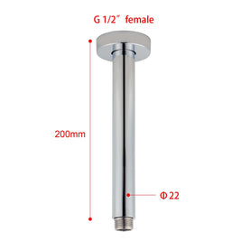 200mm Round Chrome Ceiling Shower Arm - NZHomeware