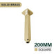 200mm Square Brushed Yellow Gold Ceiling Mounted Shower Arm - NZHomeware