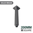 200mm Square Gunmetal Grey Ceiling Mounted Shower Arm - NZHomeware