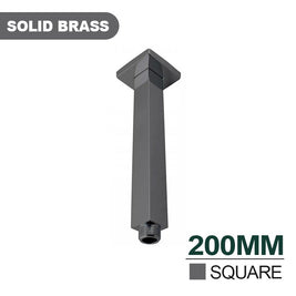 200mm Square Gunmetal Grey Ceiling Mounted Shower Arm - NZHomeware