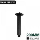 200mm Square Nero Black Ceiling Shower Arm - NZHomeware