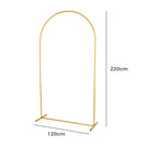 220x120 cm Gold Metal Arch Backdrop Stand Wedding & Event Arch - NZHomeware