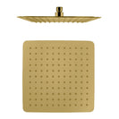 250mm 10 inch Stainless steel Brushed Yellow Gold Super - slim Square Rainfall Shower Head - NZHomeware